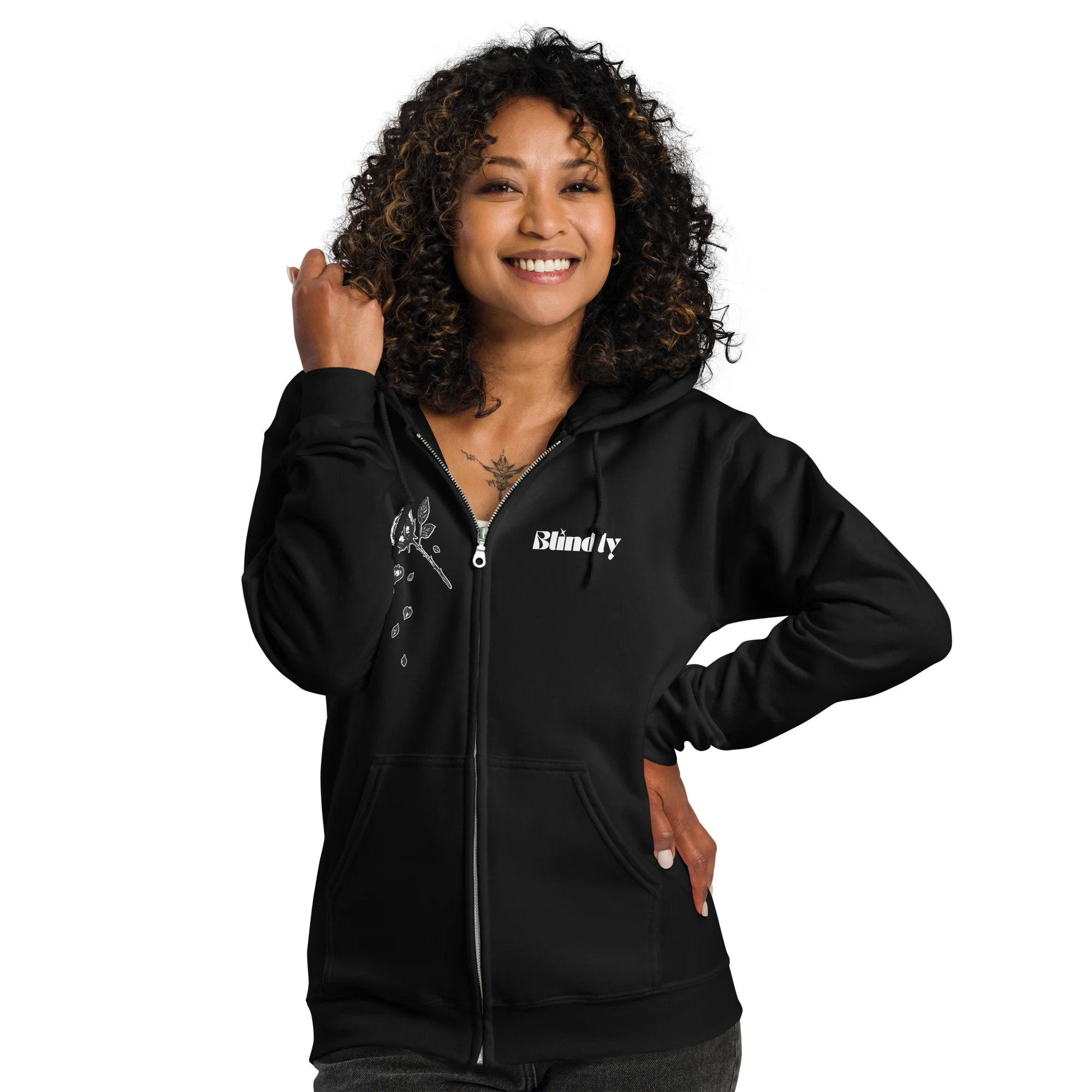 Dark Romance Rose Unisex heavy blend zip hoodie - Image 3